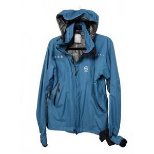Loki Storm Shell Jacket Womens Sz M Blue Full Zip Pockets Windbreaker Hiking